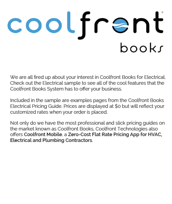 Flat Rate Electrical Book Sample FieldEdge