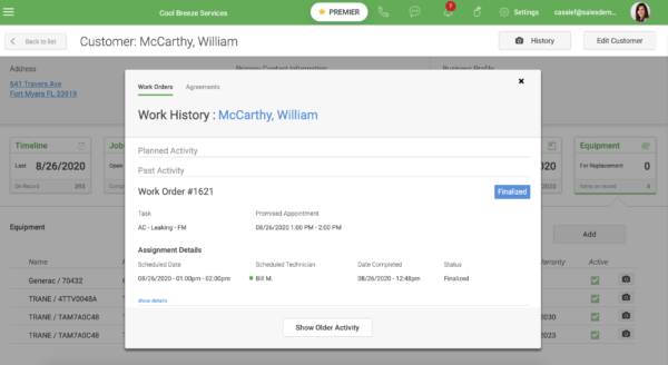 Customer History