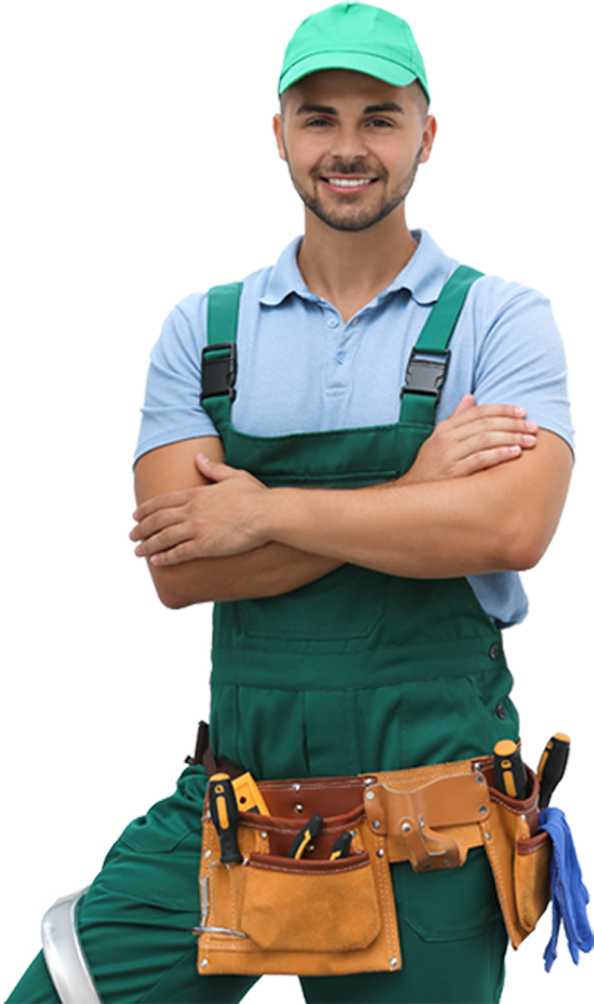 Professional male hvac worker standing with arms crossed